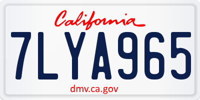 CA license plate 7LYA965