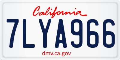 CA license plate 7LYA966