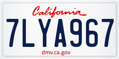 CA license plate 7LYA967
