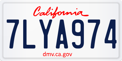 CA license plate 7LYA974