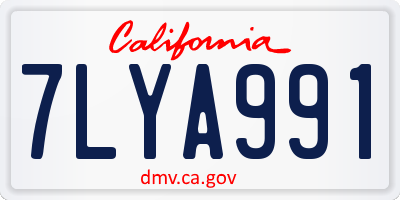 CA license plate 7LYA991