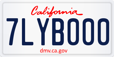 CA license plate 7LYB000