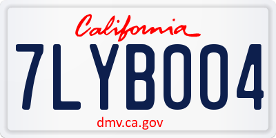 CA license plate 7LYB004