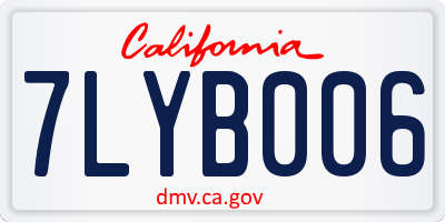 CA license plate 7LYB006