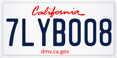 CA license plate 7LYB008