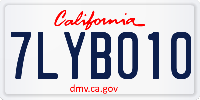 CA license plate 7LYB010