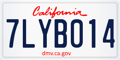 CA license plate 7LYB014