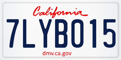 CA license plate 7LYB015