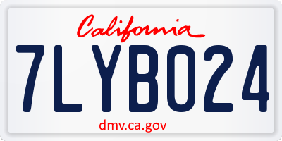 CA license plate 7LYB024