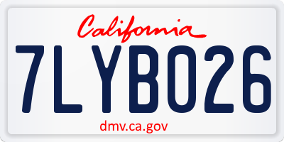 CA license plate 7LYB026