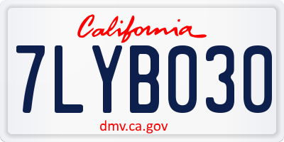 CA license plate 7LYB030