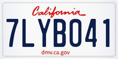 CA license plate 7LYB041