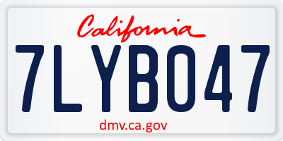 CA license plate 7LYB047