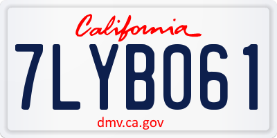CA license plate 7LYB061