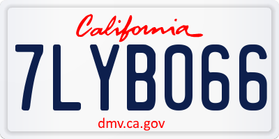 CA license plate 7LYB066