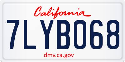 CA license plate 7LYB068