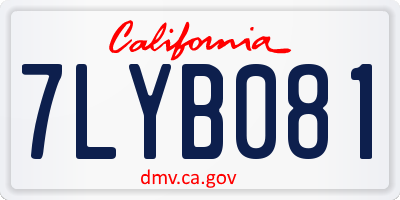 CA license plate 7LYB081