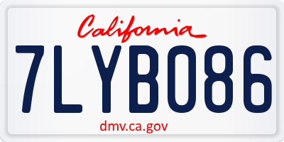 CA license plate 7LYB086
