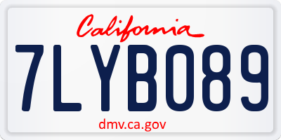 CA license plate 7LYB089