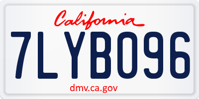 CA license plate 7LYB096