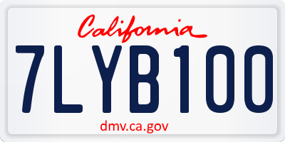 CA license plate 7LYB100