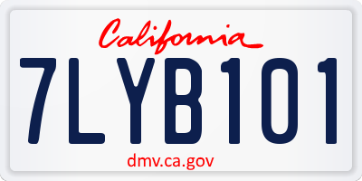 CA license plate 7LYB101