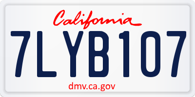 CA license plate 7LYB107
