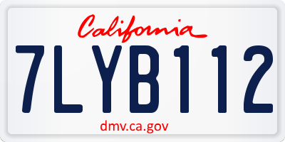 CA license plate 7LYB112