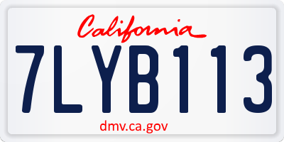 CA license plate 7LYB113
