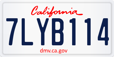 CA license plate 7LYB114