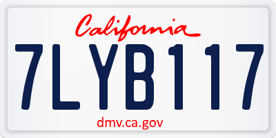CA license plate 7LYB117