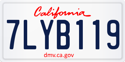CA license plate 7LYB119