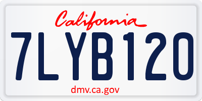CA license plate 7LYB120