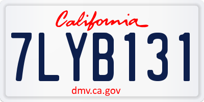 CA license plate 7LYB131
