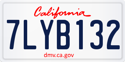 CA license plate 7LYB132