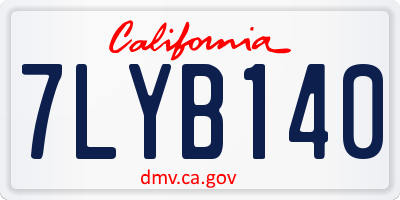 CA license plate 7LYB140