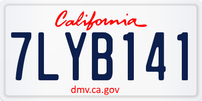 CA license plate 7LYB141