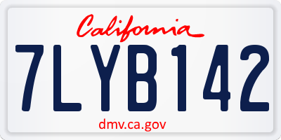 CA license plate 7LYB142