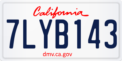 CA license plate 7LYB143