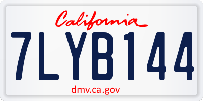 CA license plate 7LYB144