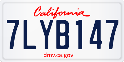 CA license plate 7LYB147