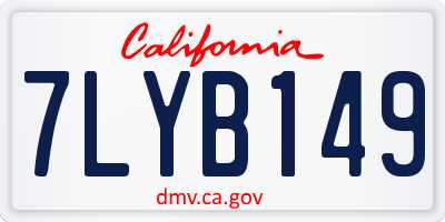 CA license plate 7LYB149
