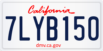 CA license plate 7LYB150
