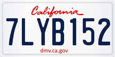 CA license plate 7LYB152