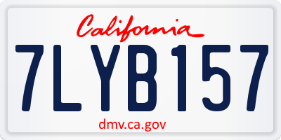 CA license plate 7LYB157