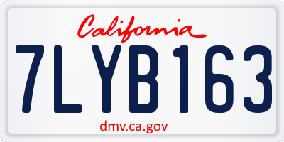 CA license plate 7LYB163