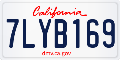 CA license plate 7LYB169