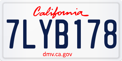 CA license plate 7LYB178