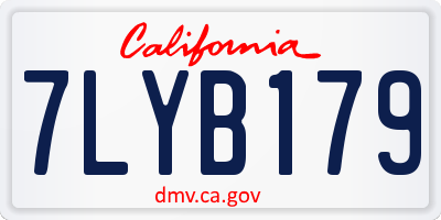 CA license plate 7LYB179