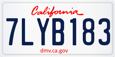 CA license plate 7LYB183